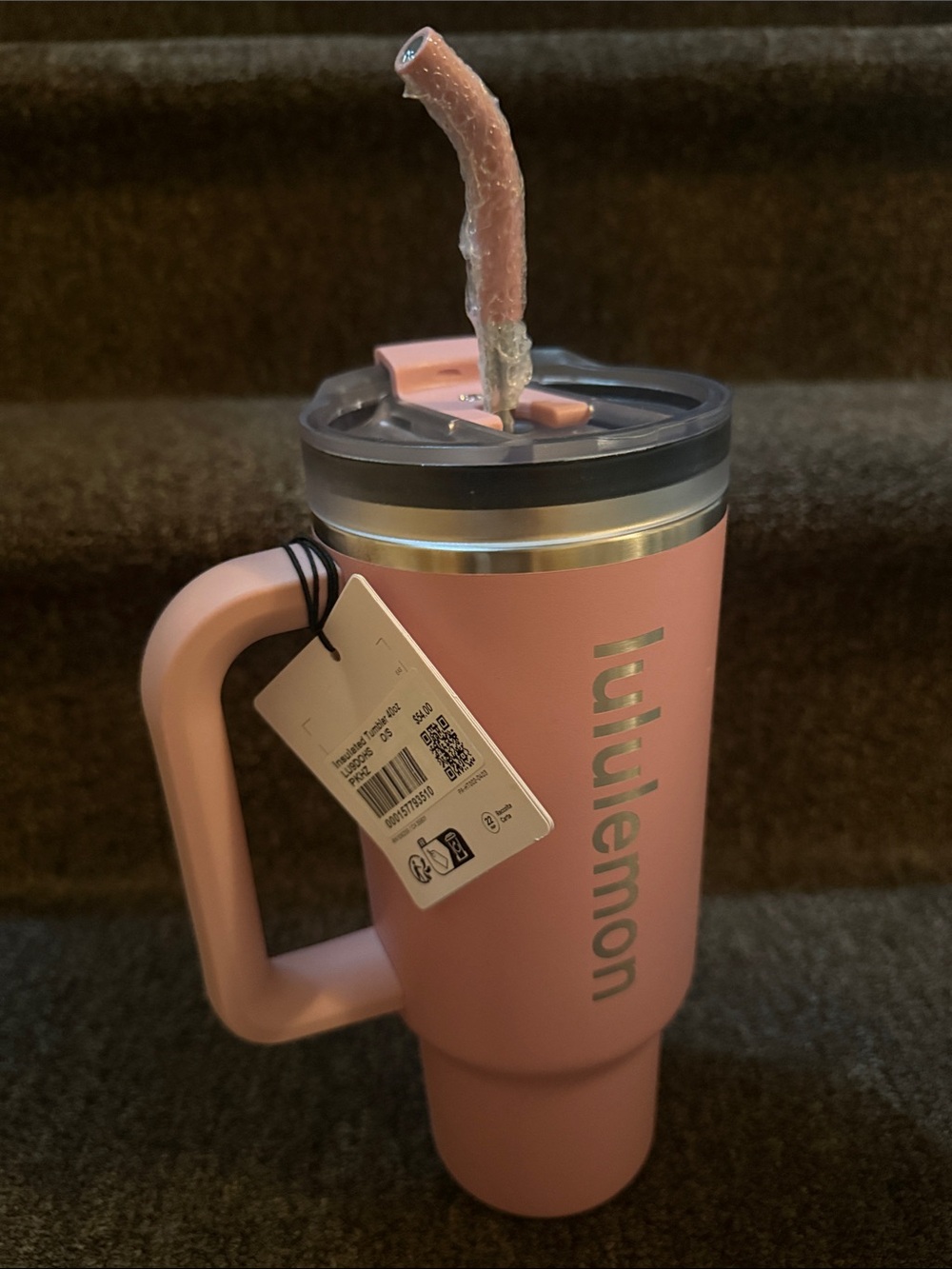 lululemon athletica Pink Insulated Travel Tumbler with Handle